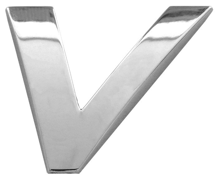 Emblema Litera &quot;V&quot; 26 mm Crom Mega Drive 64431