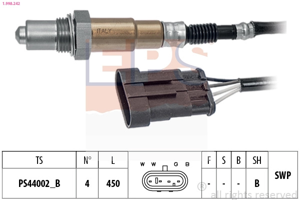 EPS Sonda Lambda 1.998.242 model FIAT STILO Multi Wagon (192_) 2003 2004 2005 2006 2007 2008
