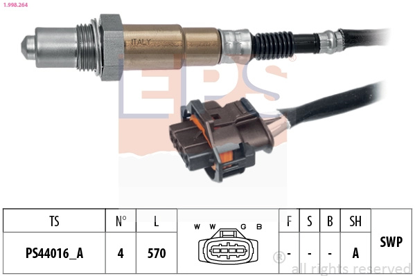 EPS Sonda Lambda 1.998.264 model OPEL CORSA D (S07) 2006 2007 2008 2009 2010 2011 2012 2013 2014