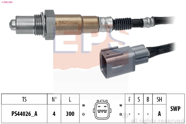 EPS Sonda Lambda 1.998.294 la DAIHATSU SIRION (M3_) 2005 2006 2007 2008 2009 2010 2011 2012 2013