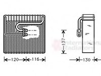 Evaporator,aer conditionat DAEWOO NUBIRA (KLAJ), DAEWOO NUBIRA Break (KLAJ), DAEWOO LEGANZA limuzina (KLAV) - VAN WEZEL 8100V035