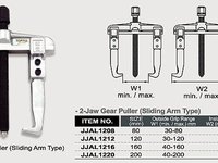 Extractor universal numar adaptori: 2 obtuzitate max: 160mm raza interior: 40-160mm raza exterioara: 90-220mm TOPTUL JJAL1216