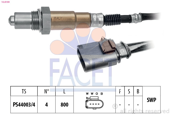 FACET Sonda Lambda 10.8199 model VW T-CROSS (C11, D31) 2018 2019 2020 2021 2022 2023