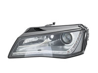 Far AUDI A8 (D4/4F), 12.2009-11.2013, HELLA, fata, partea stanga, cu lumina dinamica pentru viraje, cu lumina pentru viraje statica,tip bec D3S+H7+LED+PSY24W, electric, fara bec descarcare, fara balast, cu motor,