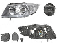 Far Bmw Seria 3 (E90/E91), 11.2004-08.2008, fata, Stanga, Tip= Valeo, H7+H7, electric, cu suport becuri, cu motor, TYC