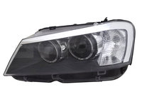 Far Bmw X3 (F25), 11.2010-04.2014, partea Stanga, xenon, cu lumina timp de zi tip LED, D1S+PY21W, electric, fara bec descarcare, fara balast, cu motor, TYC