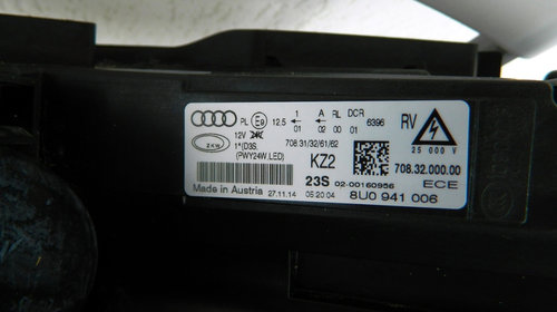 Far dreapta Bi-Xenon Led Audi Q3 model 2012-2014 Cod: 8U0941006