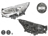 Far Ford Galaxy, 10.2015-, fata, Stanga, cu LED daytime running light, H7+H7+LED, electric, silver, cu motor, cu becuri, cu LED control unit,