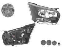 Far Ford Transit, 06.2016-, fata, Dreapta, cu daytime running light, H15+H7+PY21W+W5W, electric, negru, cu motor, TYC