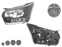 Far Ford Transit, 06.2016-, fata, Stanga, cu daytime running light, H15+H7+PY21W+W5W, electric, negru, cu motor, TYC