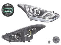 Far Hyundai I30 (Gd), 03.2012-12.2014, fata, Dreapta, H7+H7+PY21W+W5W, electric, cu motor, TYC