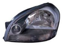 Far Hyundai Tucson (Jm), 06.2004-10.2009, Electric,tip bec H4, omologare ECE, fara motoras, negru, 92103-2E020, Stanga, marca TYC