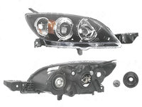 Far Mazda 3 (Bk), 10.2003-07.2009, fata, Dreapta, Hatchback, H7+HB3, electric, negru, fara motoras, DEPO