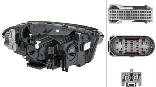 Far MERCEDES Clasa GLA (H247), 06.2020-, partea Dreapta, HELLA, cu &quot,lumina timp de zi&quot, tip LED, LED, electric, fara unitate control LED, cu modul LED, cu motor, LED, fara marcaj &quot,MERCEDES-BENZ&quot,, marcaj &quot,LED High Performance&q