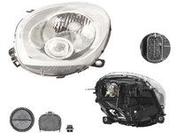 Far Mini Paceman (R61), 03.2013-, Countryman (R60), 08.2010-, fata, Stanga, H4+P21W, electric, semnalizare alba, cu motor, DEPO