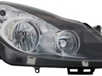 Far Opel Corsa D 07.2006-01.2011 TYC fata stanga , tip bec H1+H7, reglare electrica, culoare rama negru, cu motoras