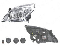 Far Opel Vectra C, 09.2005-09.2008, Signum, 09.2005-08.2008, fata, Stanga, H1+H7, electric, rama reflector argintie, fara motoras, DEPO