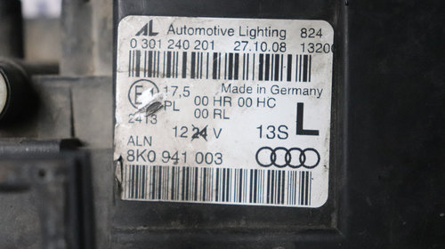 Far stanga Audi A4 B8 din 2009 halogen cu suport - volan stanga
