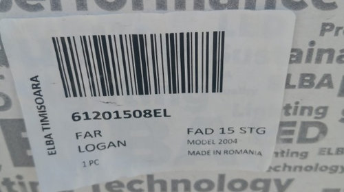 Far stanga Dacia Logan, Mcv 2004 - 2008 nou, original Elba.