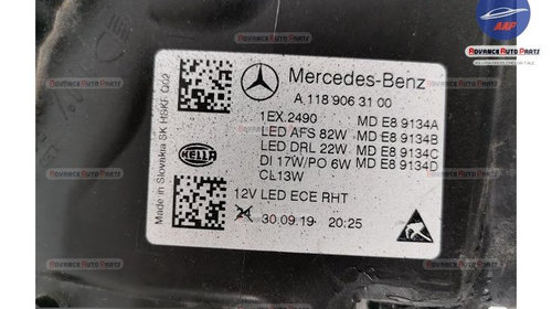 Far Stanga original MultiBeam FULL LED Mercedes-Benz CLA-Class C118 2019 2020 2021 2022 A1189063100