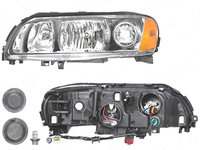 Far Volvo S60 (Rs/P24), 03.2004-03.2010, V70 (P80), 06.2004-03.2007, Xc70 (Sw), 05.2004-09.2007, fata, Stanga, H7+H9+PY21W+W5W, electric, grey reflector rim, fara motoras, tuning, DEPO