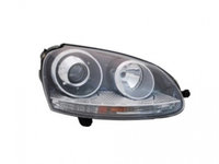 Far VW Golf 5 (1K) 05.2004-05.2009 Jetta / Golf Combi (1K5/1KM) 05.2004-09.2010 DEPO partea Dreapta tip bec D2S+H7 fumurii cu reflector gri