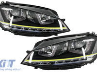 Faruri 3D LED compatibil cu VW Golf 7 VII (2012-2017) R400 Design Semnal LED