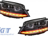 Faruri 3D LED compatibil cu VW Golf 7 VII (2012-2017) R20 GTI Design Semnal LED