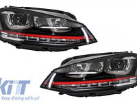 Faruri 3D LED compatibil cu VW Golf 7 VII (2012-2017) R20 GTI Design Semnal Dinamic LED