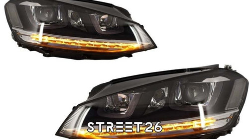Faruri 3D LED Compatibil Cu VW Golf VII (2012-2017) R-Line LED Semnalizare Dinamica