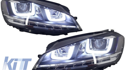 Faruri 3D LED compatibil cu VW Golf VII (2012-2017) R-Line LED Turn Light RHD
