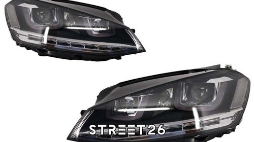 Faruri 3D LED Compatibil Cu VW Golf VII (2012-2017) R-Line LED Semnalizare Dinamica