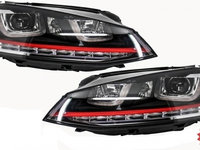 Faruri 3D LED R20 GTI Design Semnal Dinamic LED Tuning Volkswagen VW Golf 7 2012 2013 2014 2015 2016 2017 HLVWG7GTILEDFWRHD