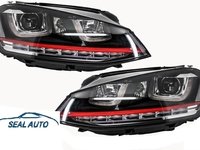 Faruri 3D LED Volan Dreapta compatibil cu VW Golf 7 VII (2012-2017) R20 GTI Design Semnal Dinamic LED