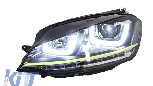 Faruri 3D LED Volkswagen Golf 7 (2012-up) Semnal LED, Model Galben