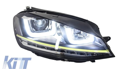 Faruri 3D LED Volkswagen Golf 7 (2012-up) Semnal LED, Model Galben