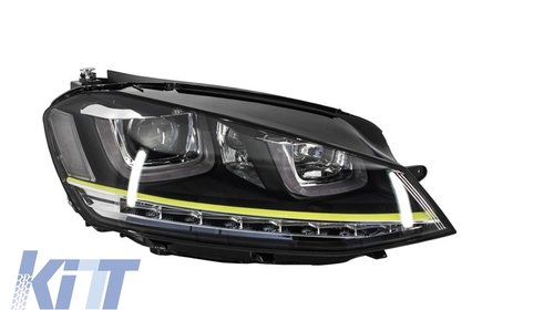 Faruri 3D LED Volkswagen Golf 7 (2012-up) Semnal LED, Model Galben