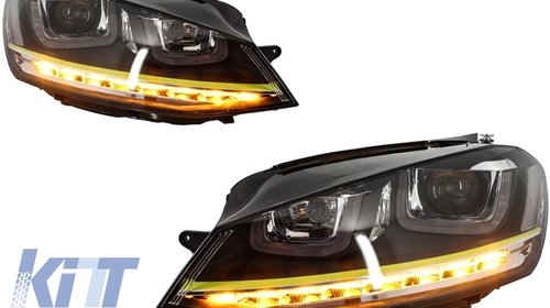 Faruri 3D LED Volkswagen Golf 7 (2012-up) Semnal LED, Model Galben