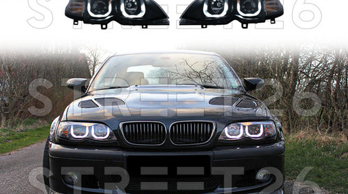 Faruri 3D U-LED Angel Eyes Compatibil Cu BMW 