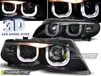 Faruri ANGEL EYES 3D BLACK compatibila BMW E46 09.01-03.05 S/T BLACK