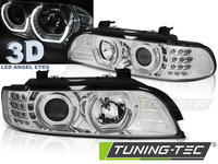 Faruri ANGEL EYES 3D Crom look compatibila BMW E39 09.95-06.03