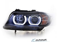 Faruri Angel Eyes 3D LED BMW Seria 3 E90/E91 (2005-2011) Black