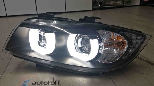 Faruri Angel Eyes 3D LED BMW Seria 3 E90/E91 (2005-2011) Black