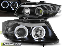 Faruri ANGEL EYES BLACK compatibila BMW E90/E91 03.05-08.08