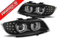 Faruri Angel Eyes BMW E90/E91 2009-2011 Xenon Semnal LED