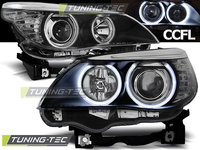 Faruri ANGEL EYES CCFL BLACK compatibila BMW E60/E61 03-07