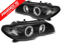 Faruri Angel Eyes CCFL BMW Seria 3 E46 2003-2006 Coupe Negru Xenon