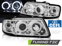 Faruri ANGEL EYES CCFL Crom look compatibila AUDI A3 8L 08.96-08.00