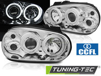 Faruri ANGEL EYES CCFL Crom look compatibila VW GOLF 4 09.97-09.03