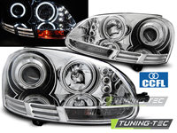 Faruri ANGEL EYES CCFL Crom look compatibila VW GOLF 5 10.03-09